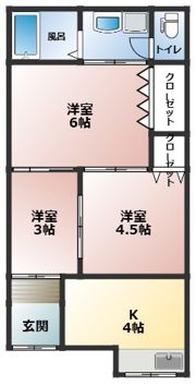 明美町平屋の間取り画像