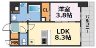 エスリードレジデンス梅田グランゲートの間取り画像