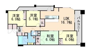 セレッソコート千里中央アネックスの間取り画像