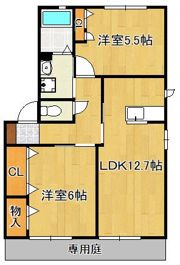 カーザ上の原D棟の間取り画像