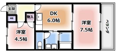 楽友コーポ1号館の間取り画像