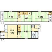 津之江町2丁目連棟貸家の間取り画像