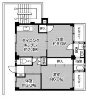 ビレッジハウス私部4号棟の間取り画像