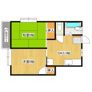 カワイハイツの間取り画像
