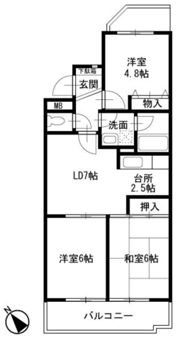 ロイヤル二俣川B棟の間取り画像