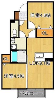 ヴェルジェ深田IIIの間取り画像