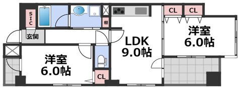 ノステルコート夕陽丘の間取り画像