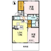 MAISON DE FLEUR 楠葉 ローズの間取り画像