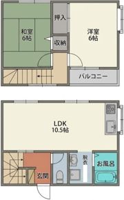 上野東田中貸家の間取り画像