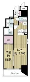レジュールアッシュ谷町四丁目グランクラスの間取り画像
