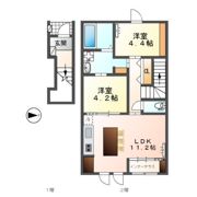 コーポ峯のハタの間取り画像
