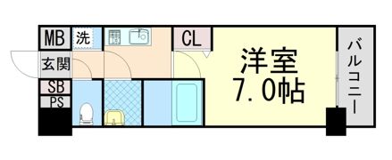 プレサンス三宮東フィールの間取り画像