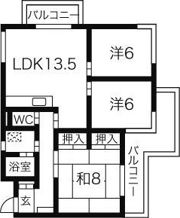 フローラ八幡山の間取り画像