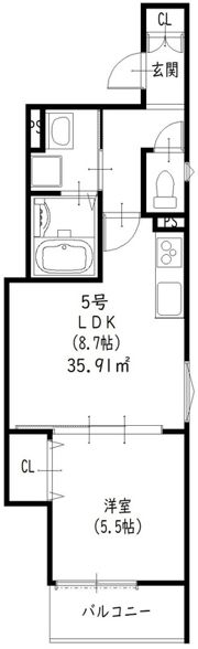 クリエオーレ藤阪中町Ⅰの間取り画像