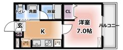 松尾ハイツ寝屋川の間取り画像