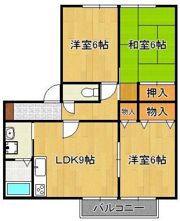 茅原ハイツの間取り画像