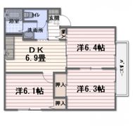 ディアス元岡 1番館の間取り画像
