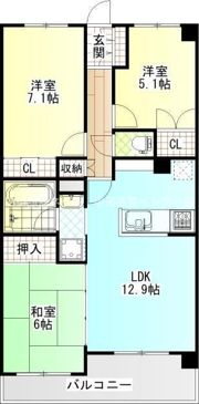 グランシャルム小田原城山の間取り画像