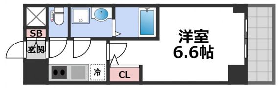 エスリード大阪上本町グリーズの間取り画像