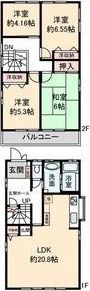 守山区白山貸戸建の間取り画像