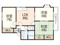 グランデュール横山B棟の間取り画像