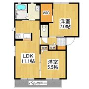 リヴェールA棟の間取り画像