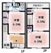 上島町テラスハウスの間取り画像