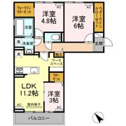 ラ・トゥール山城西 B棟の間取り画像