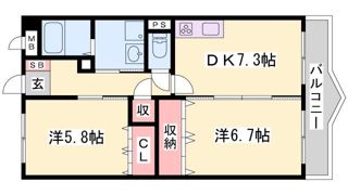 ラシュレウエスト六甲の間取り画像
