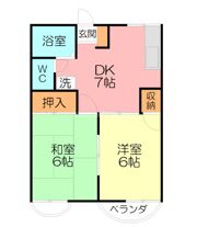 コーポ鍵和田Aの間取り画像