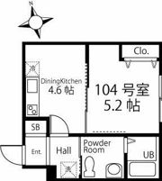 ハーミットクラブハウス金沢八景B棟の間取り画像
