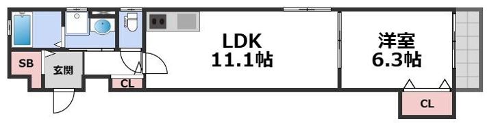 クリエオーレ大今里Ⅱの間取り画像