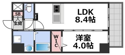 プレサンスOSAKA東中本エシデルの間取り画像