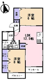 パルコピオーネ A棟の間取り画像
