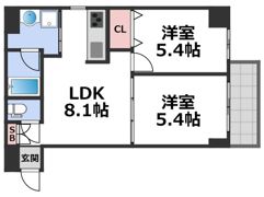 グランガーデン足代新町の間取り画像