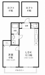 フラットハナタキの間取り画像