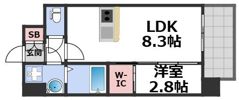 エスリード ザ・レーヴ大阪の間取り画像