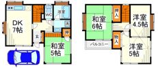 岸町2丁目貸家の間取り画像