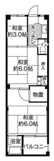 ビレッジハウス下更地2号棟の間取り画像