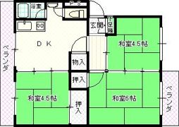 御殿山コーポCの間取り画像