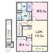 フラン フルール Aの間取り画像