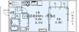 ピレーネ北条Ⅴの間取り画像