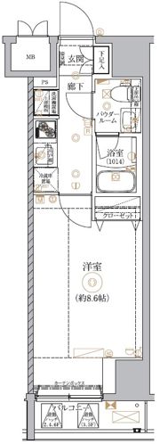 GENOVIA南千住Ⅸskygardenの間取り画像