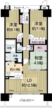 ジークレフ高槻富田丘の間取り画像
