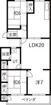 向陽ハイツの間取り画像