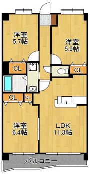 アヌビアス紫川の間取り画像