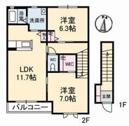 沢井手フラッツの間取り画像