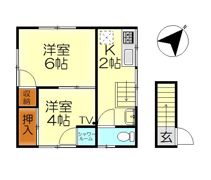 阿賀北3丁目アパートの間取り画像