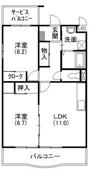 ガーデンロゼ弁天の間取り画像