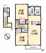 プロヌーブ原田町 B棟の間取り画像